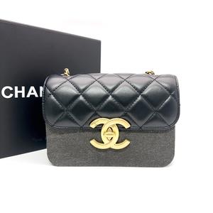 Chanel Mini Flap Bag in Black Lambskin (Maxi CC Turnlock) [Pre-Owned]