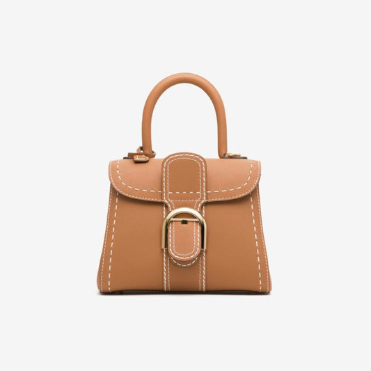 Delvaux Brillant Mini in Brown Calfskin Leather with Gold-Tone Hardware [Pre-Owned]