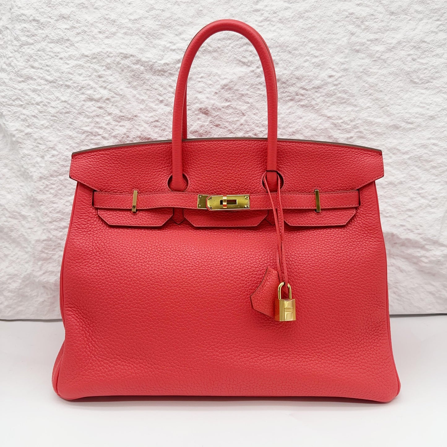Hermès Birkin 35 Rouge Pivoine (Peony Red) Togo Leather with Gold-Tone Hardware [Pre-Owned]