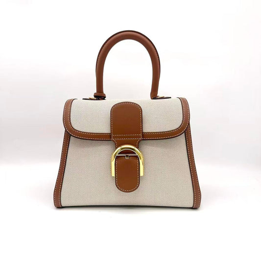 Delvaux Brillant PM Canvas & Calfskin Handbag [Pre-Owned]