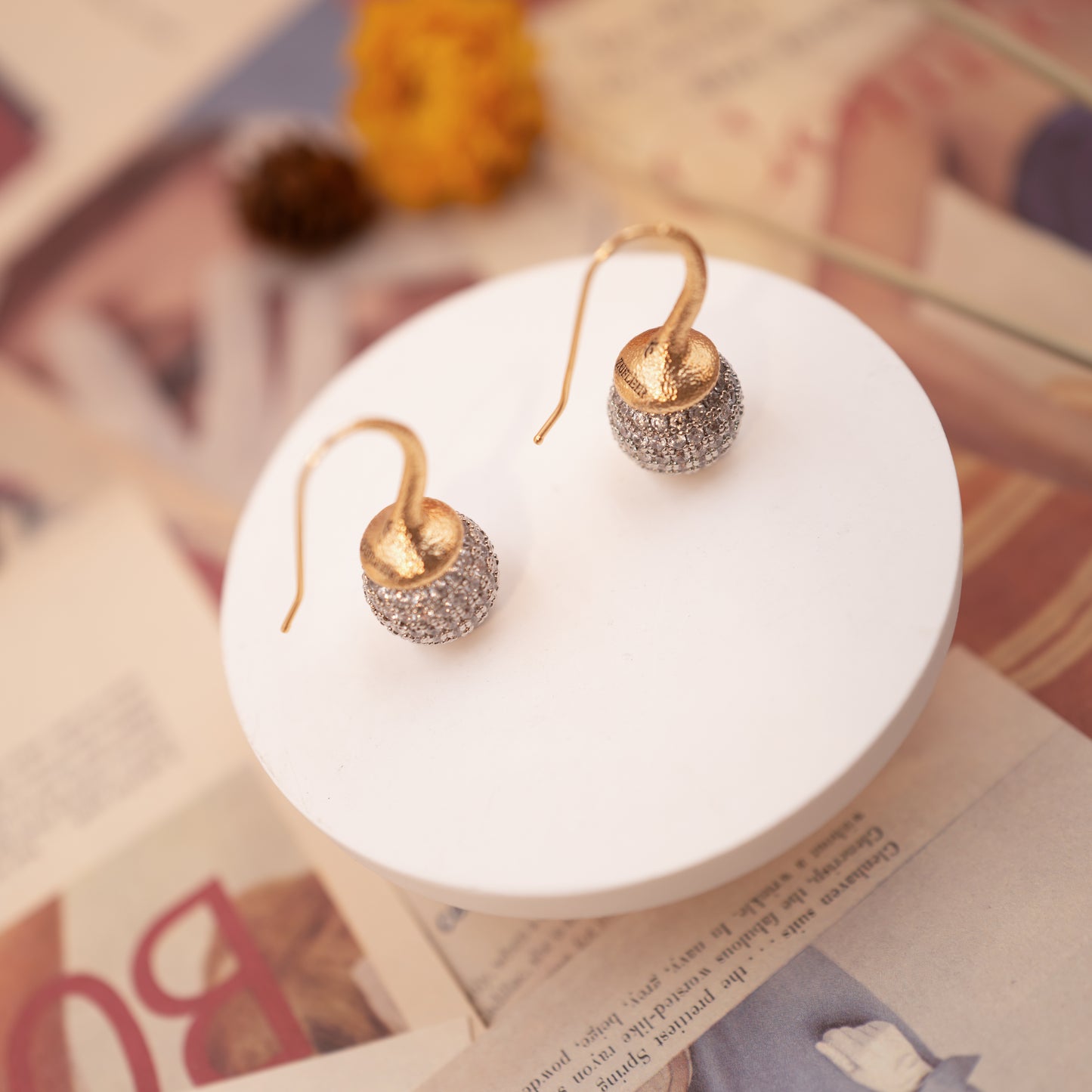 Soft Glow Drop | Gold Statement Drop Earrings