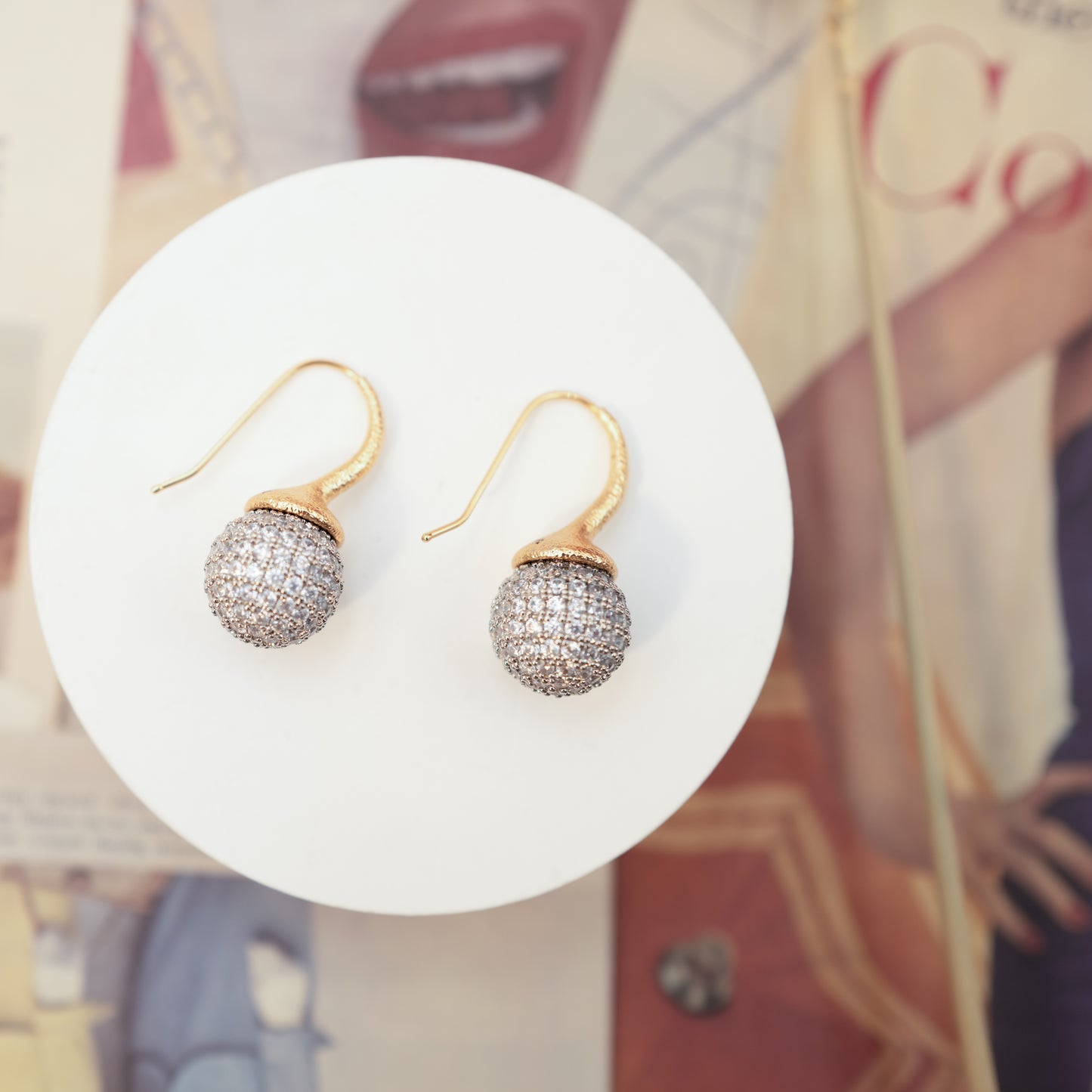 Soft Glow Drop | Gold Statement Drop Earrings