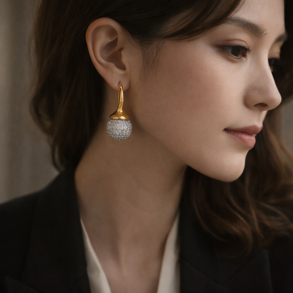 Soft Glow Drop | Gold Statement Drop Earrings