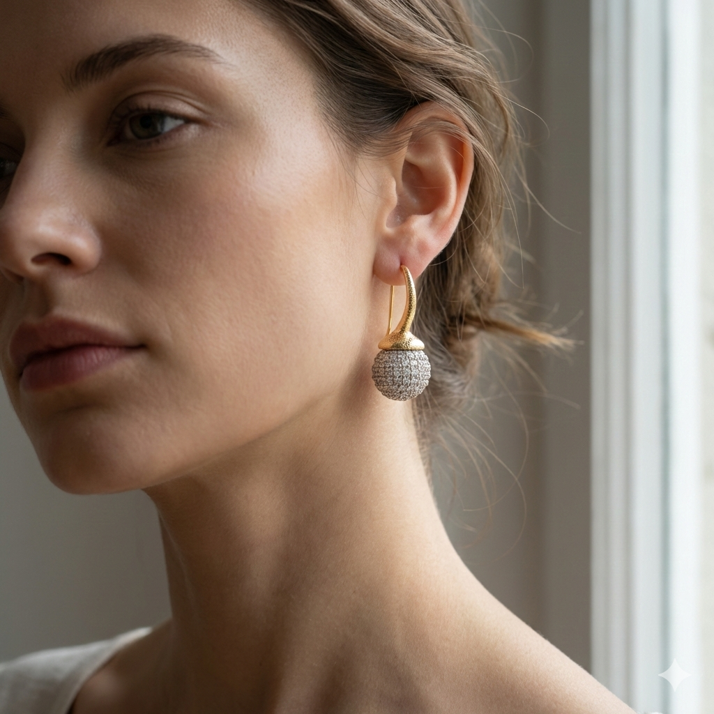 Soft Glow Drop | Gold Statement Drop Earrings